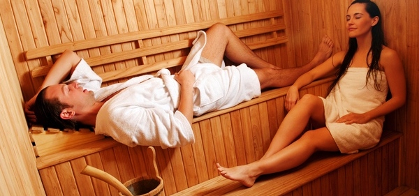 Mixed sauna explicit naked body polish