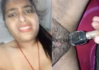 Sexy indian girl fingering selfie