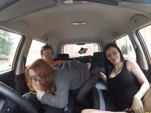 Fake driving redhead teen student fucked