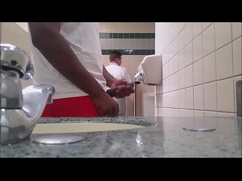 Wild R. reccomend muscular cock over public bathroom sink