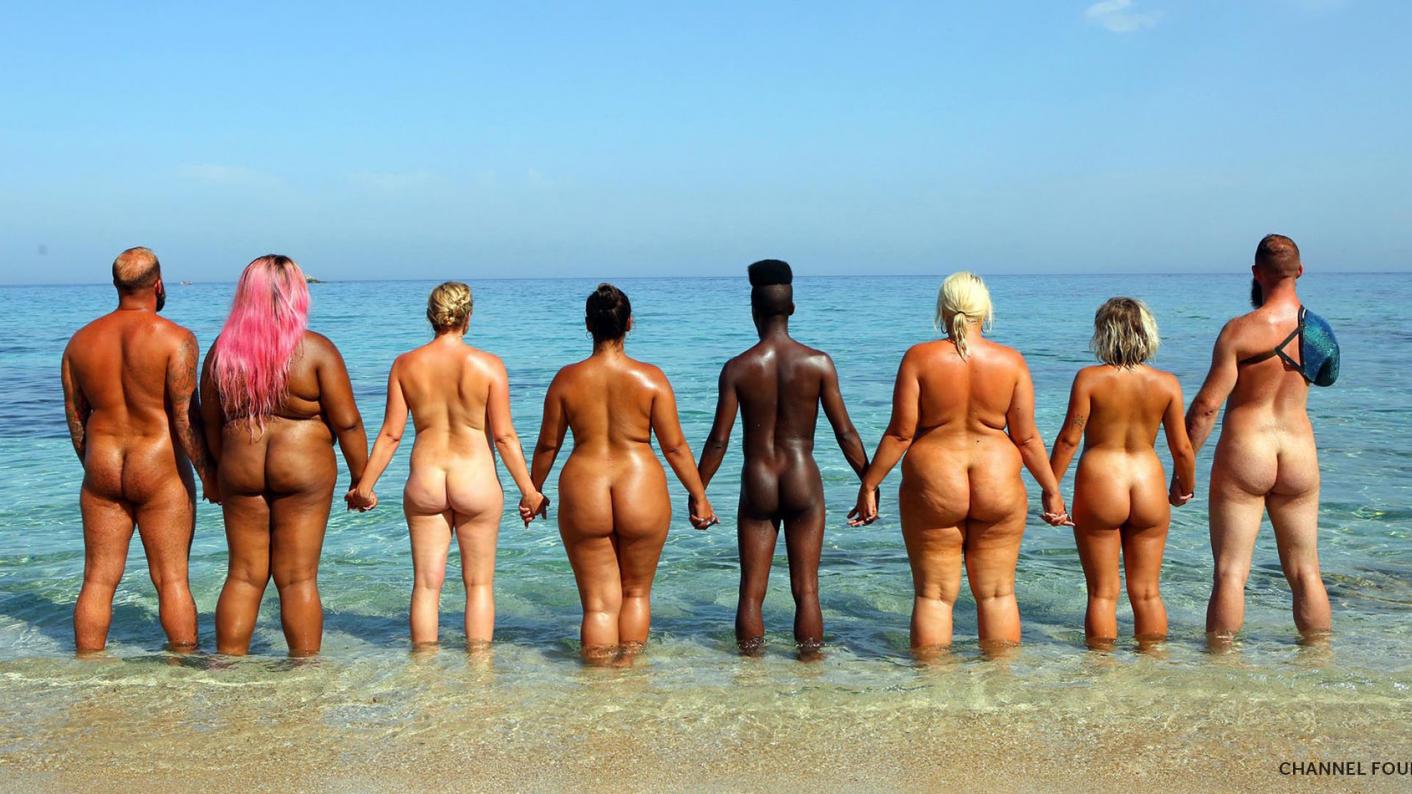 Naked teen nudist group beach