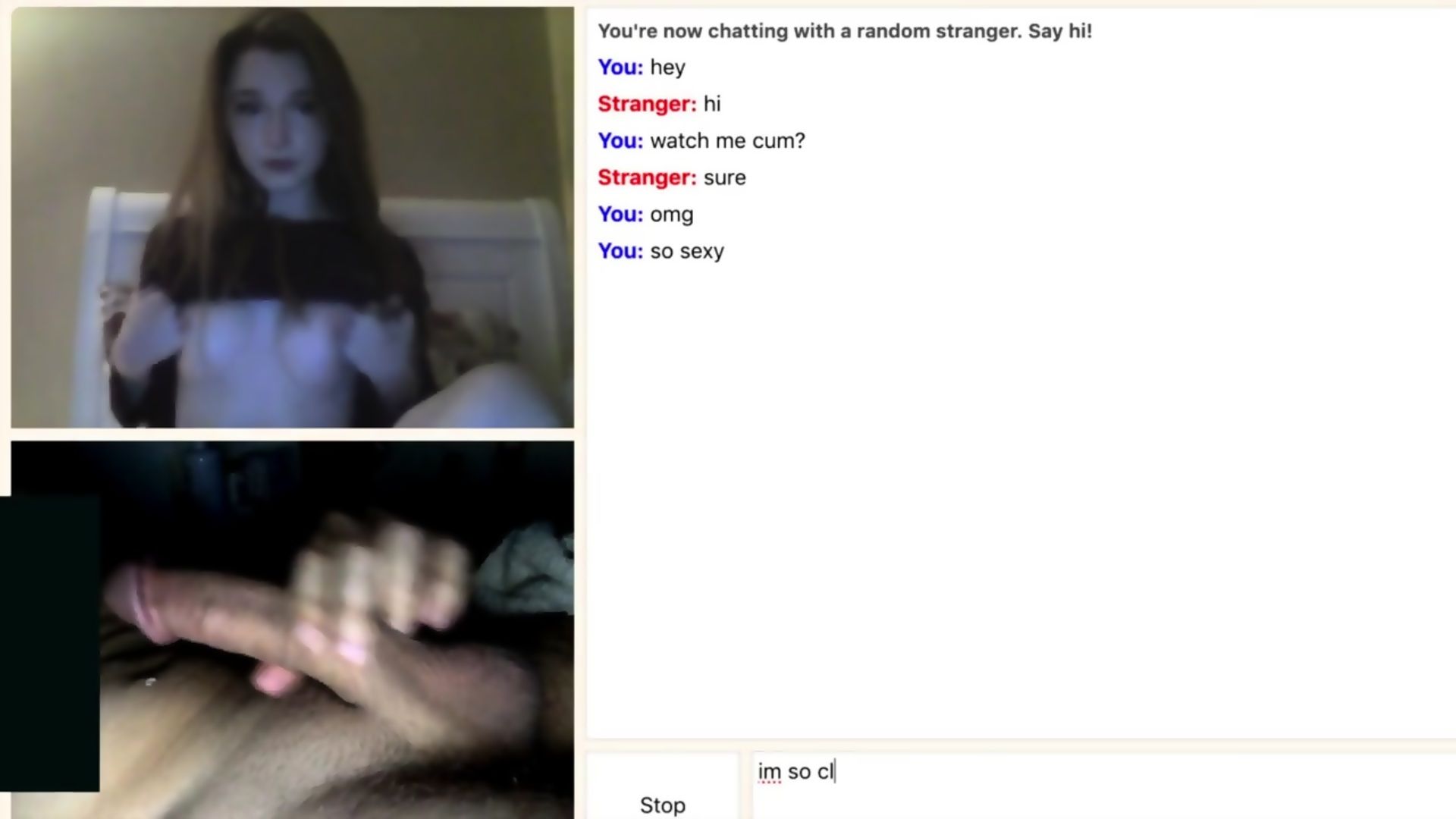 best of Sound omegle with begs milf sperm