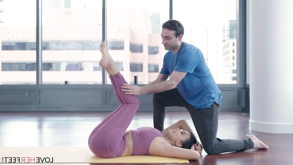 Pornstars yoga workout sexy