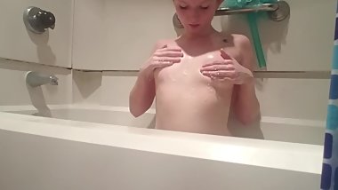 Thick white pussy dildo shower