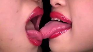 Lipstick lesbians kissing